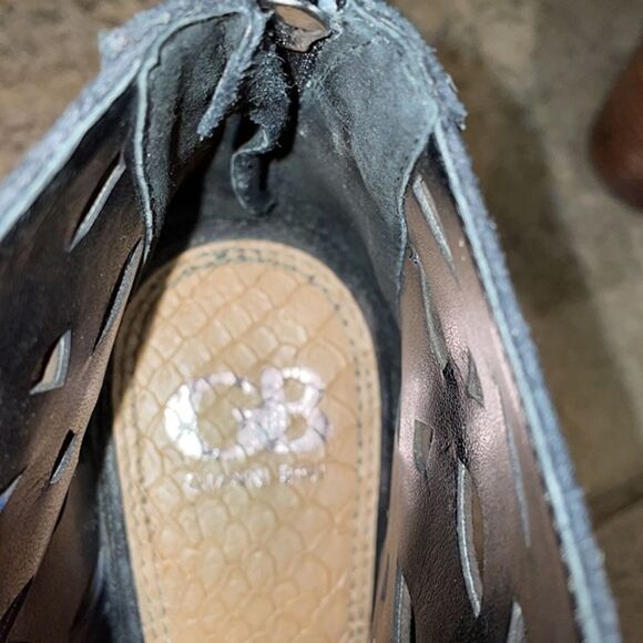 Gianni Bini Black Suede Leather Laser Cut Lace-Up Ankle Booties Size 8M - Picture 15 of 15